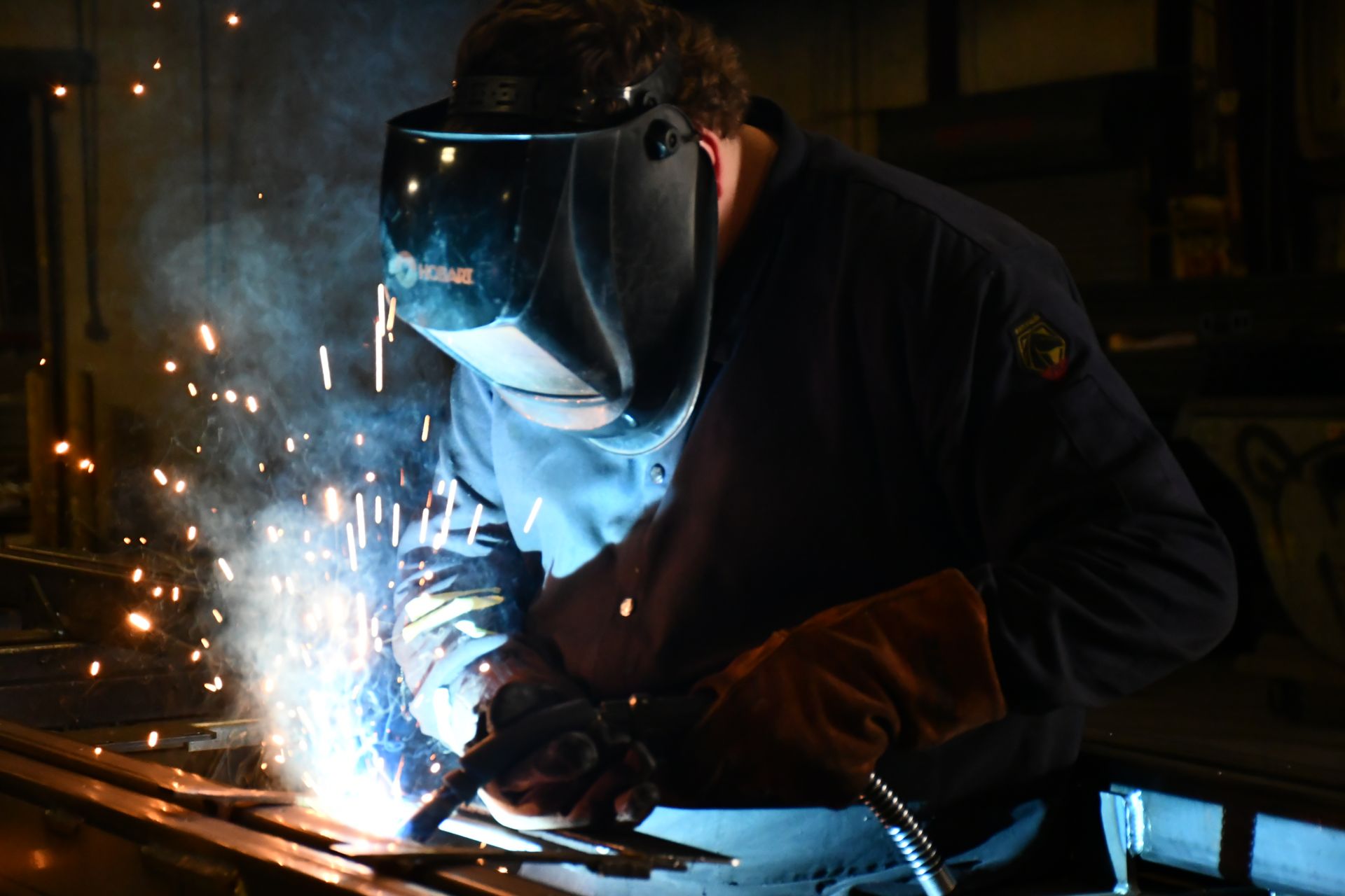 DUAL-TECH welder at work in the Bean Station shop